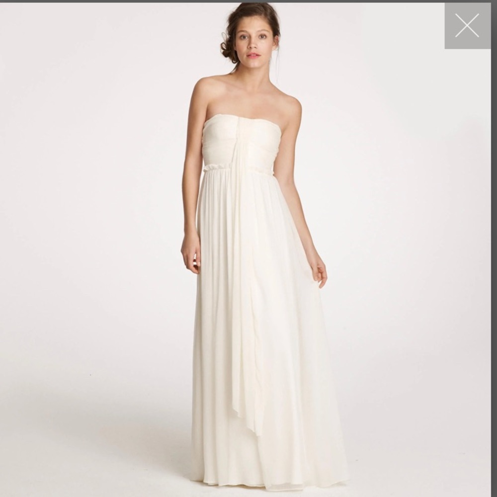 Jcrew Whitney Strapless Cream Wedding Dress - Picture 2 of 12